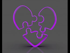 puzzle heart cookie cutter 3D Print Model