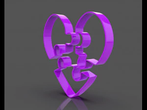 puzzle heart cookie cutter 3D Print Model