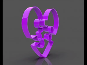 puzzle heart cookie cutter 3D Print Model
