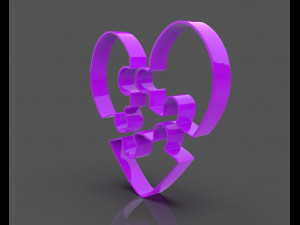 puzzle heart cookie cutter 3D Принт Модель