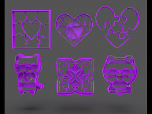 san valentine cookie cutter bundle 3D Print Model