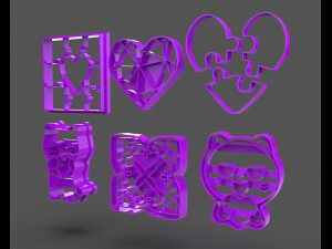 san valentine cookie cutter bundle 3D Print Model