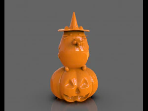 kabaklu turta yiyen pusheen 3d heykel 3D Baskı Modeli