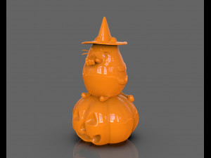 pusheen eating pumpkin pie 3d sculpt 3D Baskı Modeli