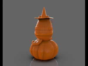 pusheen eating pumpkin pie 3d sculpt 3D Baskı Modeli