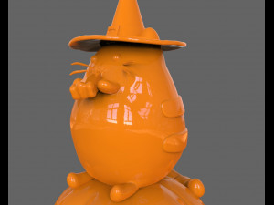 pusheen eating pumpkin pie 3d sculpt 3D Baskı Modeli