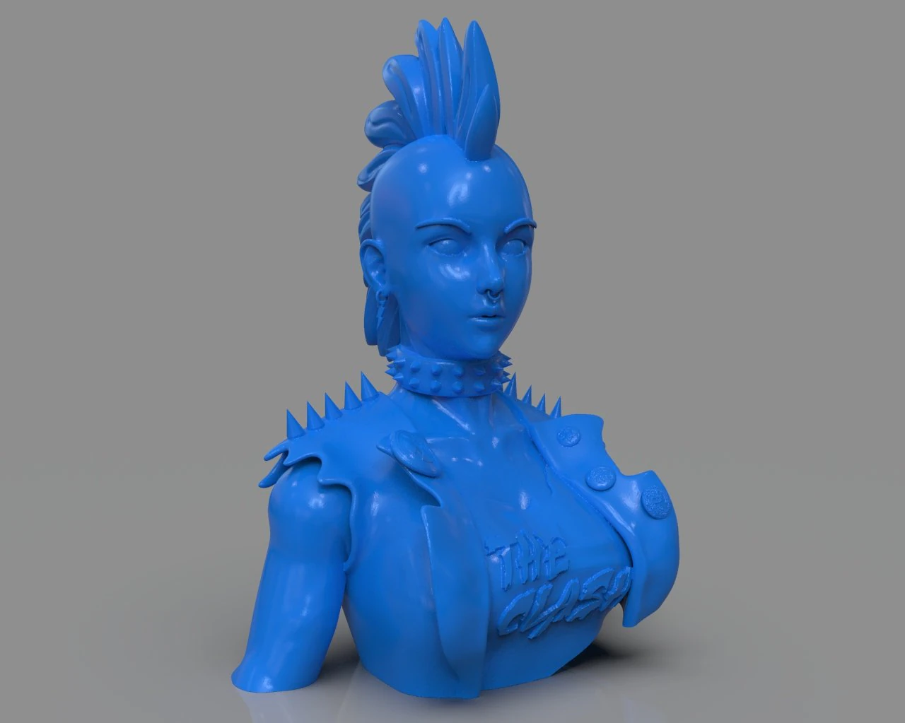 stylized punk storm bust 3D Print Model .c4d .max .obj .3ds .fbx .stl .blend 