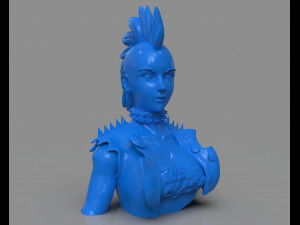 stylized punk storm bust 3D Print Model