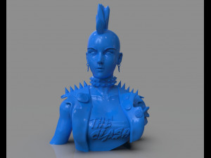 stylized punk storm bust 3D प्रिंट मॉडल