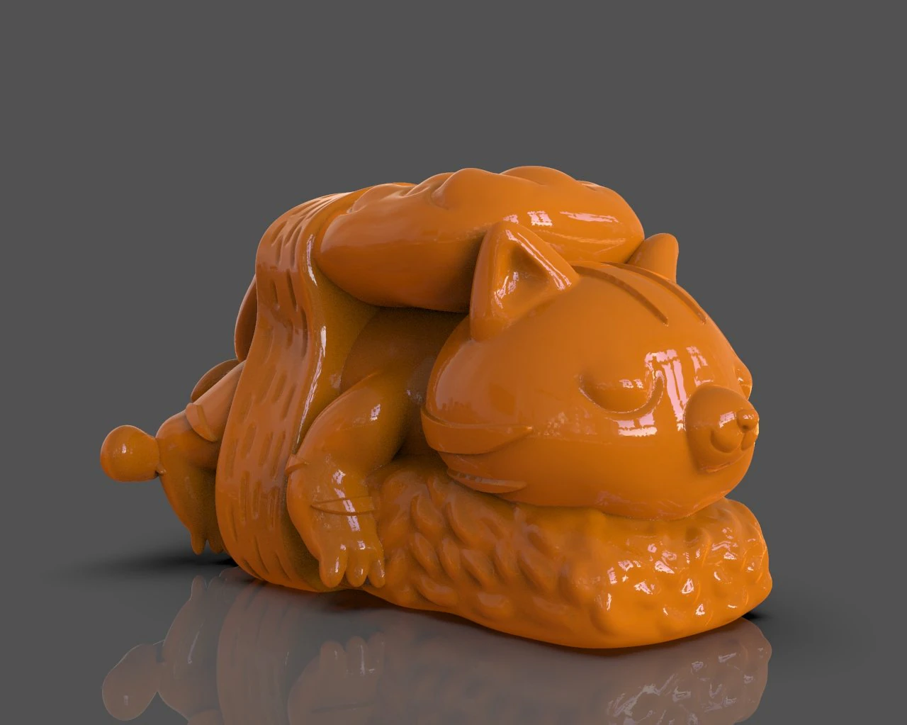 nigiri cat art toy 3D Print Model .c4d .max .obj .3ds .fbx .stl .blend