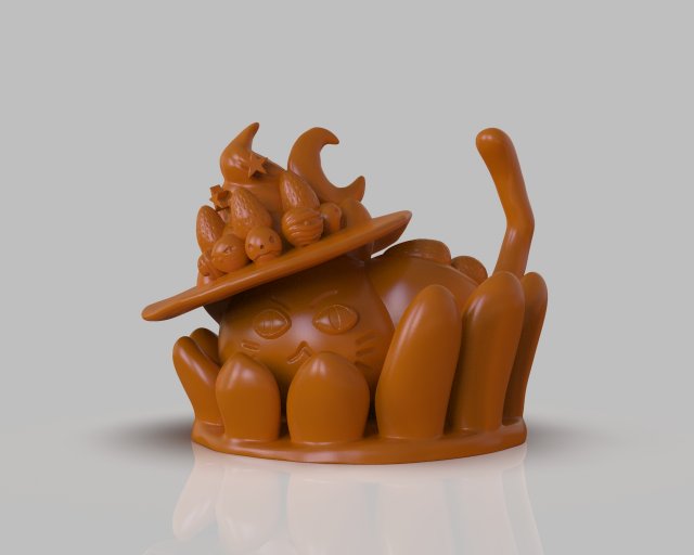choco cream cat tart 3D Baskı Modeli .c4d .max .obj .3ds .fbx .stl .blend 