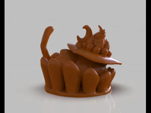 choco cream cat tart 3D Print Model