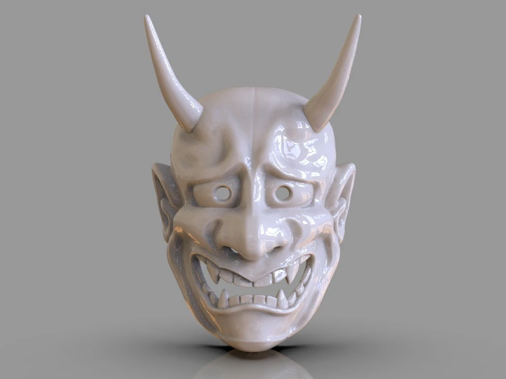 classic japanese oni mask 3D Print Model .c4d .max .obj .3ds .fbx .stl .blend