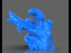 jumping shark sculpure 3D Print Model