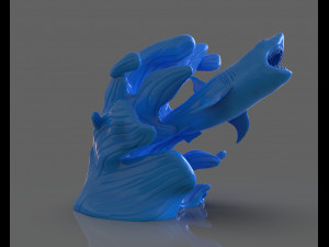jumping shark sculpure Modelo de impresión 3D