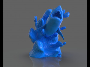 jumping shark sculpure Modelo de impresión 3D