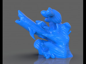 jumping shark sculpure Modelo de impresión 3D