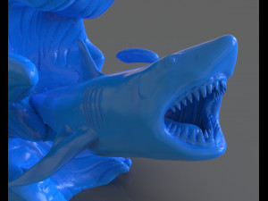 jumping shark sculpure Modelo de impresión 3D