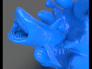 jumping shark sculpure 3D Print Model