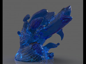 jumping shark sculpure Modelo de impresión 3D