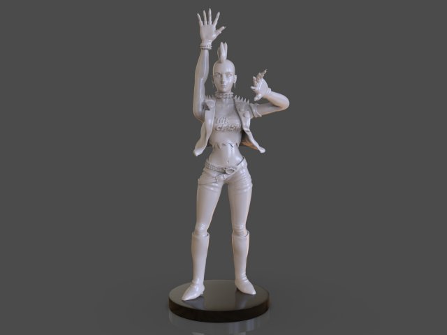 stylized punk storm figurine 3D प्रिंट मॉडल .c4d .max .obj .3ds .fbx .stl .blend 
