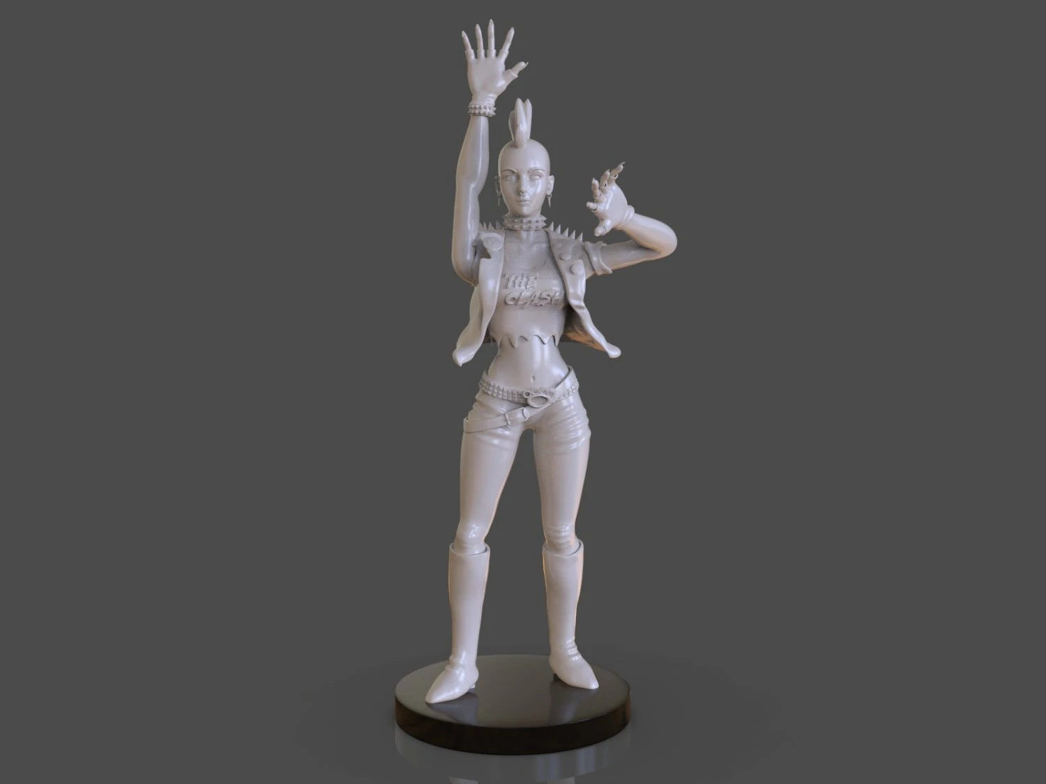 stylized punk storm figurine 3D Print Model .c4d .max .obj .3ds .fbx .stl .blend