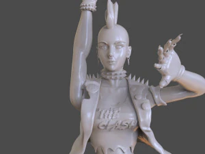 stylized punk storm figurine 3D Print Model