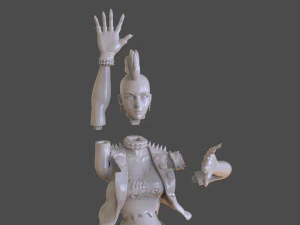 stylized punk storm figurine 3D Print Model