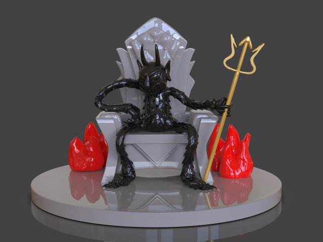 cuphead the devil sculpture 3D Print Model .c4d .max .obj .3ds .fbx .stl .blend 