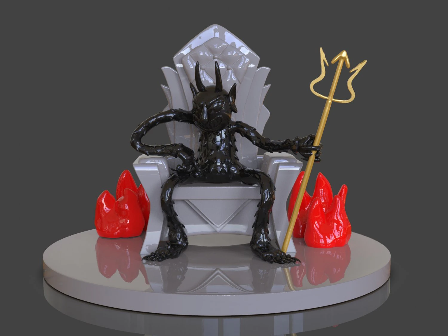 cuphead the devil sculpture 3D Print Model .c4d .max .obj .3ds .fbx .stl .blend 