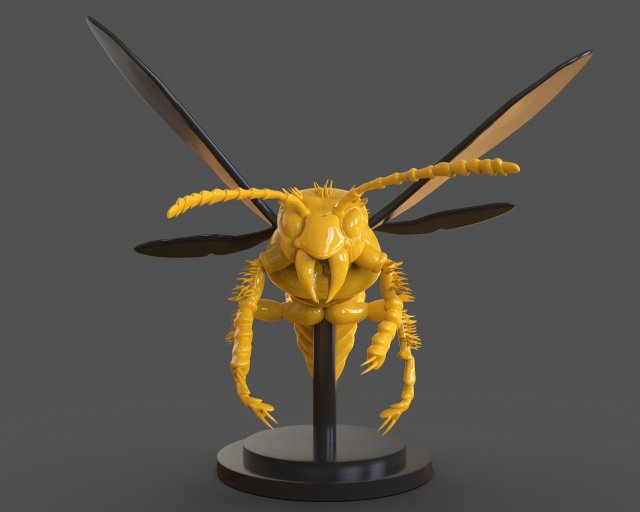 murdering asian hornet sculpture 3Dプリントモデル .c4d .max .obj .3ds .fbx .stl .blend 