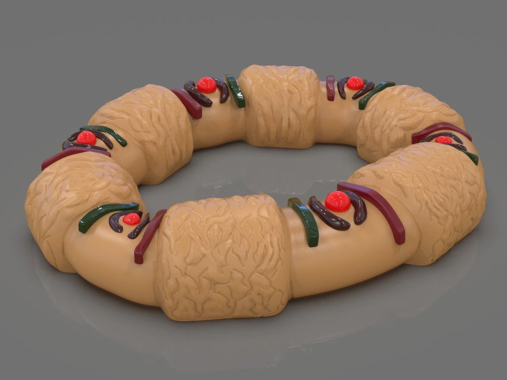 stylized king cake mexican style 3D Print Model .c4d .max .obj .3ds .fbx .stl .blend 