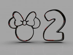 форма для печива Мінні та номер 2 3D Принт Модель