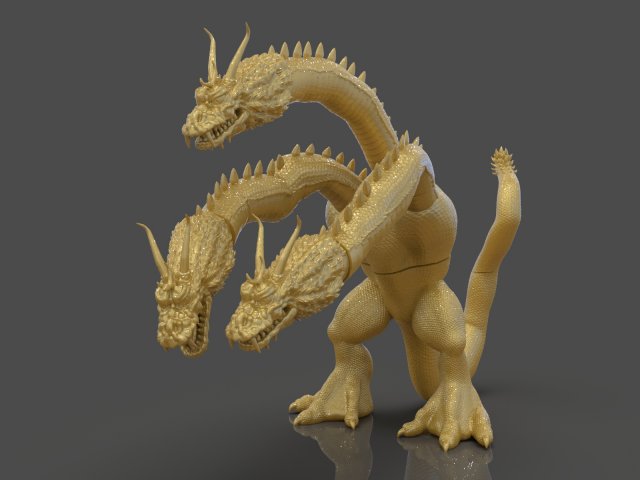 king ghidorah headphones holder 3D 프린트 모델 .c4d .max .obj .3ds .fbx .stl .blend 
