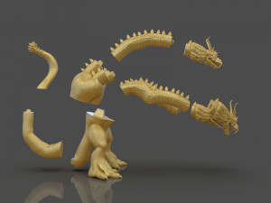 king ghidorah headphones holder 3D 프린트 모델