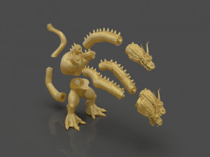 king ghidorah headphones holder 3D 프린트 모델