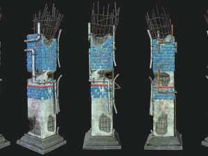 post apocalipsis subway column 3D Модель