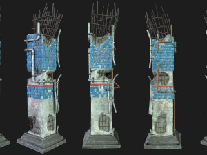 пост-апокаліпсисна колона метро 3D Модель