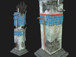 coluna do metr&ocirc; p&oacute;s apocalipse Modelo 3D