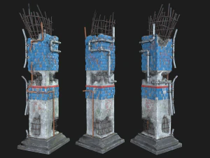 coluna do metr&ocirc; p&oacute;s apocalipse Modelo 3D