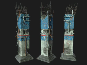 coluna do metr&ocirc; p&oacute;s apocalipse Modelo 3D