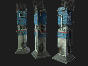 coluna do metr&ocirc; p&oacute;s apocalipse Modelo 3D