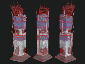 post apocalipsis subway column 3D Модель