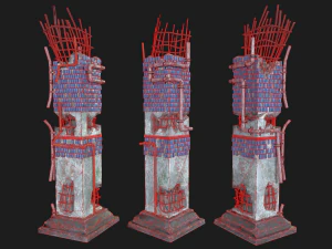 coluna do metr&ocirc; p&oacute;s apocalipse Modelo 3D