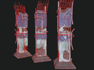 post apocalipsis subway column 3D Модель
