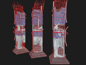 coluna do metr&ocirc; p&oacute;s apocalipse Modelo 3D