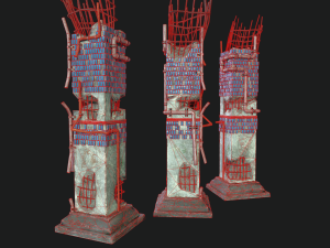 post apocalipsis subway column 3D Модель