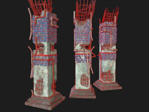 coluna do metr&ocirc; p&oacute;s apocalipse Modelo 3D