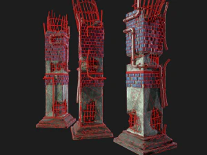 coluna do metr&ocirc; p&oacute;s apocalipse Modelo 3D