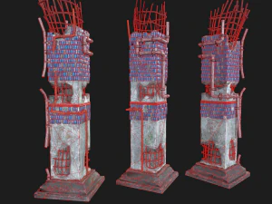 coluna do metr&ocirc; p&oacute;s apocalipse Modelo 3D
